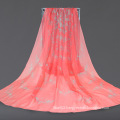 Real Silk Crepe Georgette Scarf Ms. Red Butterfly Print Scarf Sp21-1